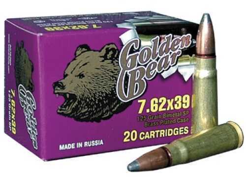 7.62X39mm 20 Rounds Ammunition Bear 125 Grain Soft Point
